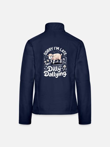 Entschuldige, dass ich zu spät bin, ich habe nur mit lustigen Schafen gespielt - Frauen Softshelljacke - Navy - Hinten