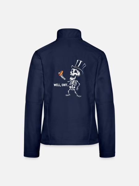 Well Shit Skeleton Lost Hot Dog Halloween - Frauen Softshelljacke - Navy - Hinten