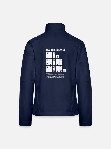  Fill in the Blanks –  Wortwitz - Frauen Softshelljacke - Navy - Hinten