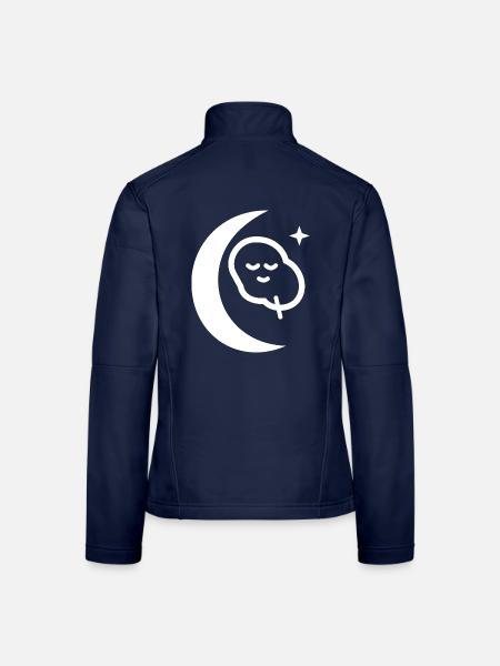 Mondbeschienener Schlafmond-Symbol - Frauen Softshelljacke - Navy - Hinten