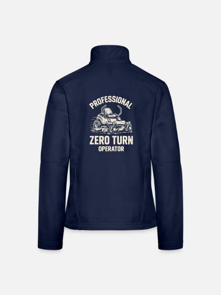 Professioneller Aufsitzmäher Fahrer Gartenbau - Frauen Softshelljacke - Navy - Hinten