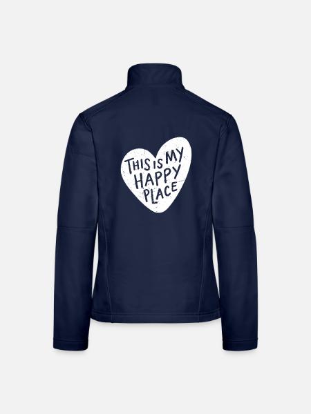 Das ist mein Happy Place Vintage - Frauen Softshelljacke - Navy