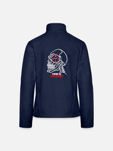 Totenkopfuhr – Zeit ist der Feind - Frauen Softshelljacke - Navy - Hinten