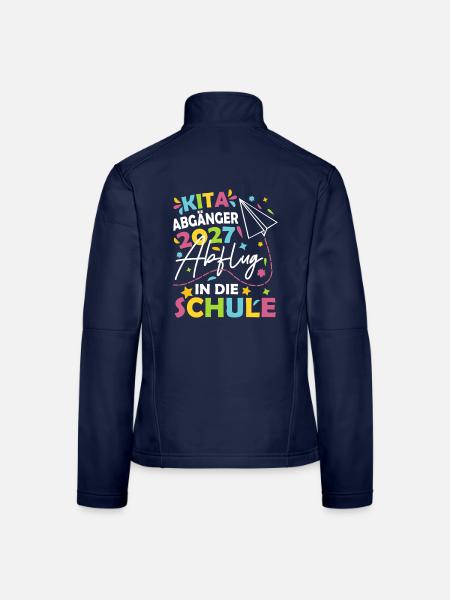 Kita Abgänger 2027 - Frauen Softshelljacke - Navy - Hinten