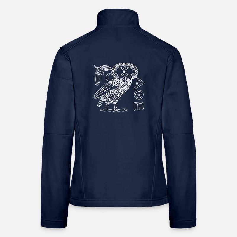Eule der Athene [White Outline + All] Frauen Softshelljacke
