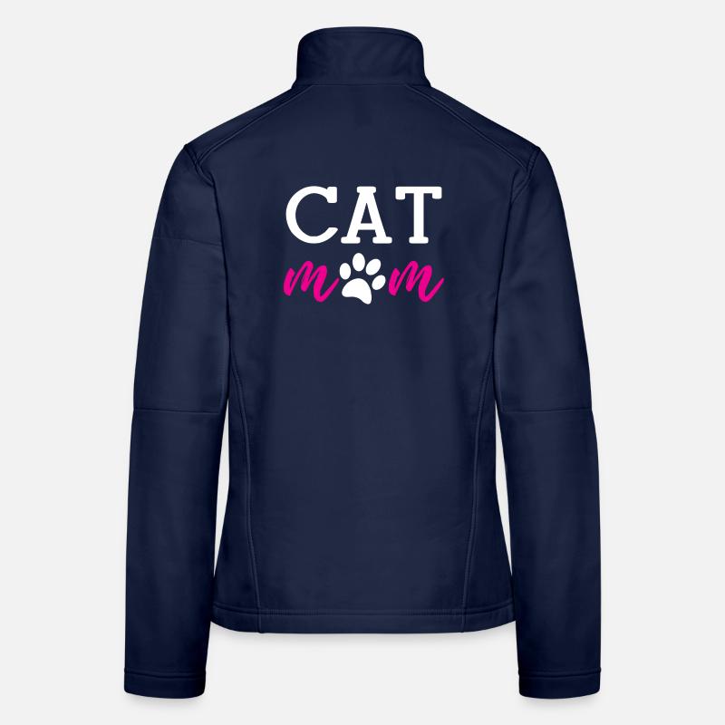 Cat Mom - Frauen Softshelljacke - Navy
