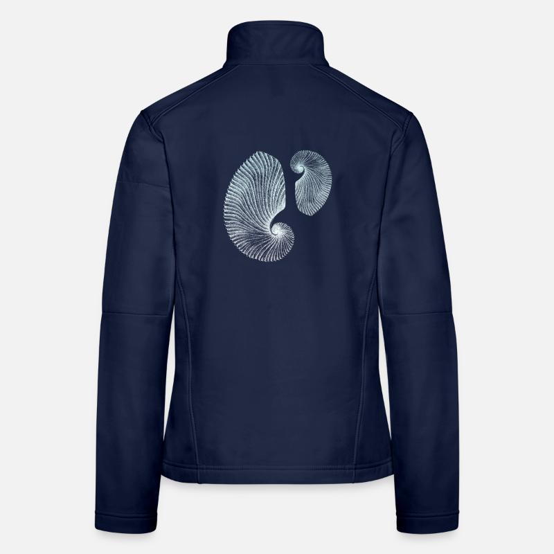 Minimalist spiral marine patterns Women's Softshell Jacket