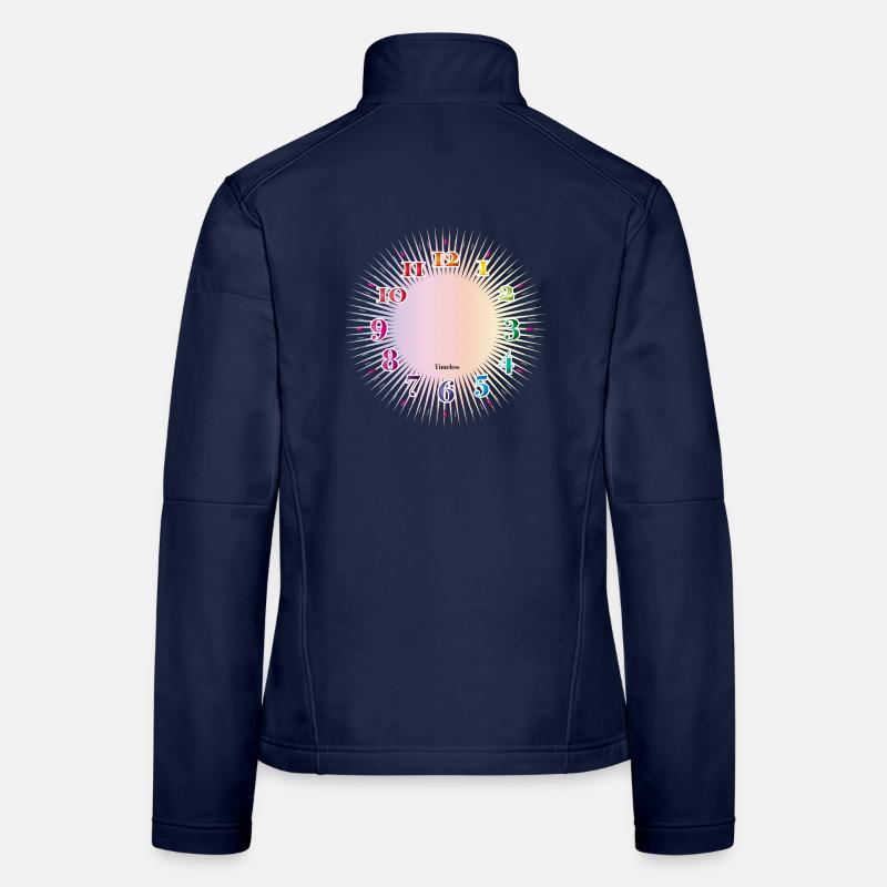 Dial with colorful numerals without clock hands Women's Softshell Jacket