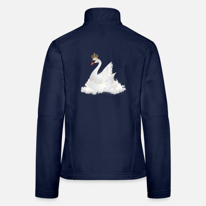 dreamlike swan in the clouds with a crown Women's Softshell Jacket