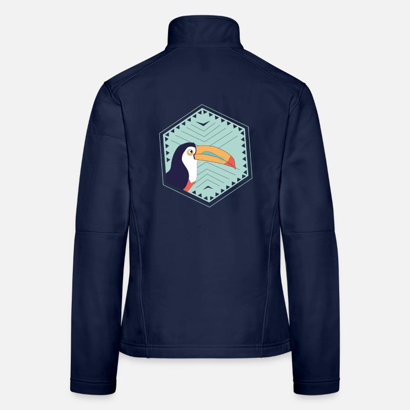 Colorful toucan - turquoise - Women's Softshell Jacket - navy