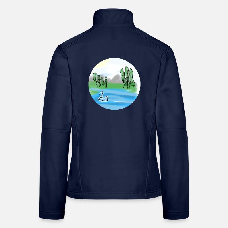See mit Schwan Frauen Softshelljacke