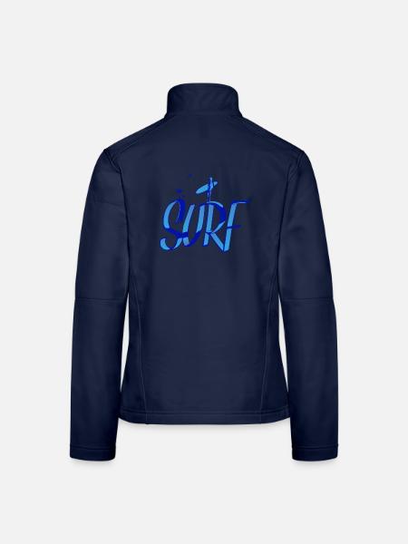 Surfen, Surfen, Surfen - Frauen Softshelljacke - Navy - Hinten