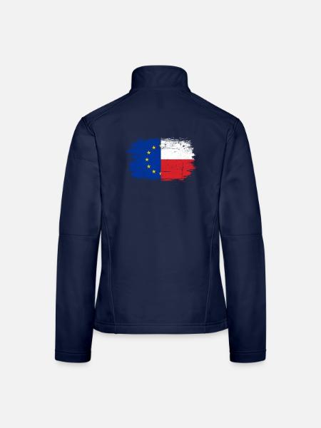 Fusion der EU-Frankreich-Flagge - Frauen Softshelljacke - Navy - Hinten