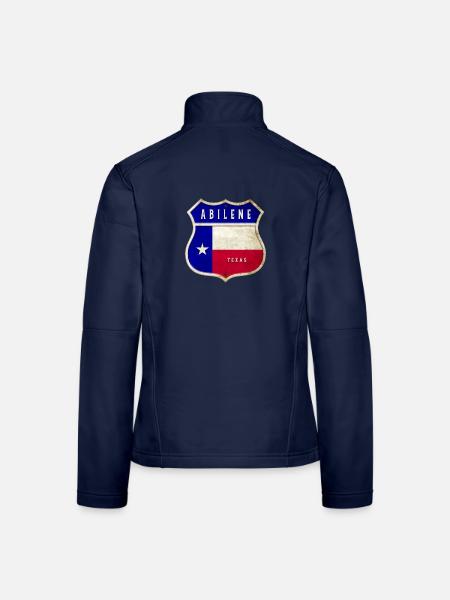 Abilene Texas Wappen Flaggen Design - Frauen Softshelljacke - Navy - Hinten
