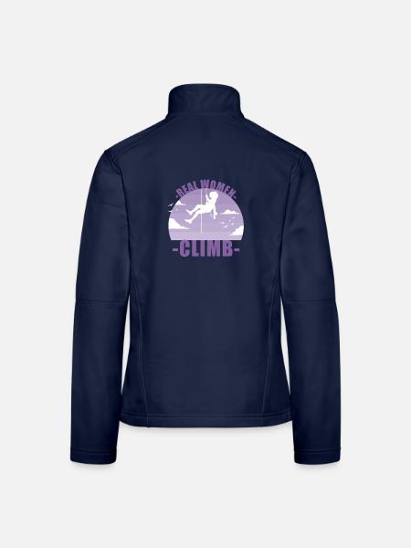 Klettern Bergsteigen Berge Mädchen Geschenk - Frauen Softshelljacke - Navy - Hinten