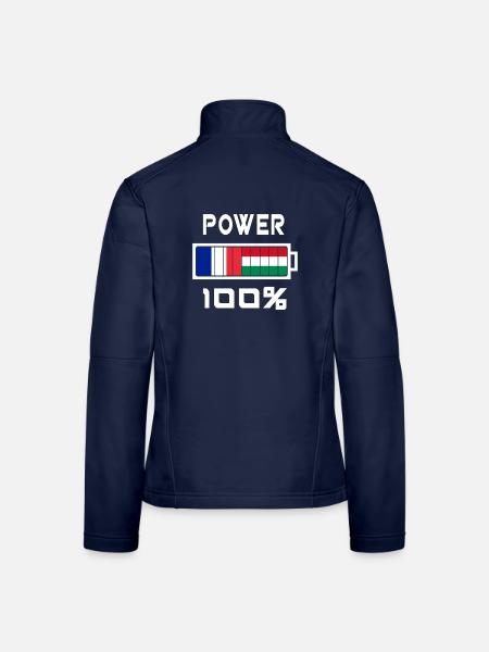 Ungarn und Frankreich Power 100% - Frauen Softshelljacke - Navy - Hinten