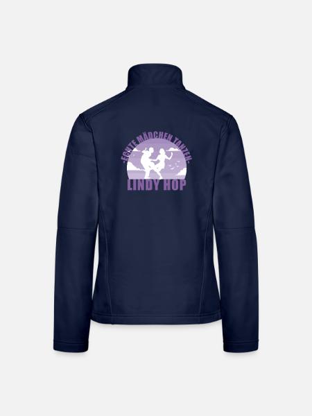 Echte Mädchen tanzen Lindy Hop Geschenk - Frauen Softshelljacke - Navy - Hinten