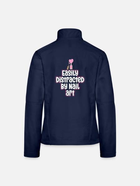 Facilement distrait par Nail Art Nail Tech - Veste en tissu softshell Femme - bleu marine - Dos