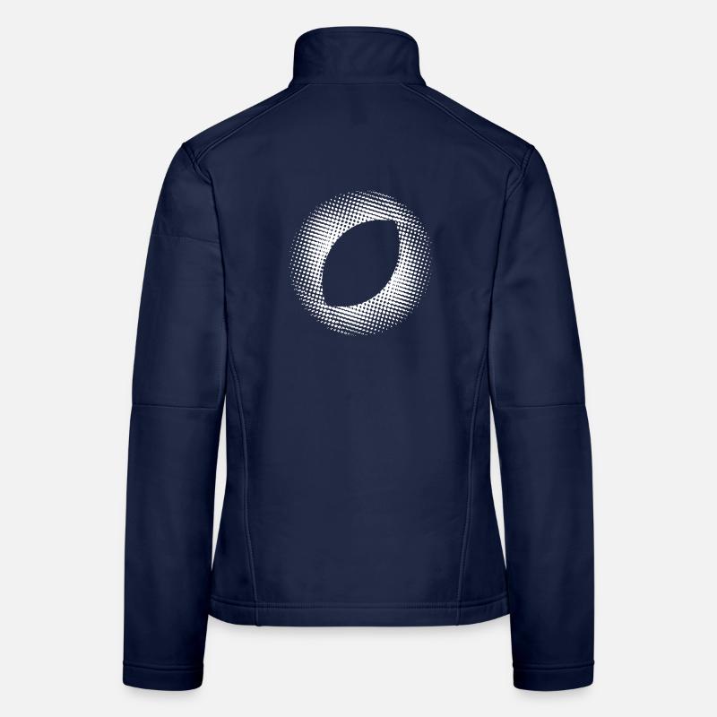 dotted, oval art white Women's Softshell Jacket