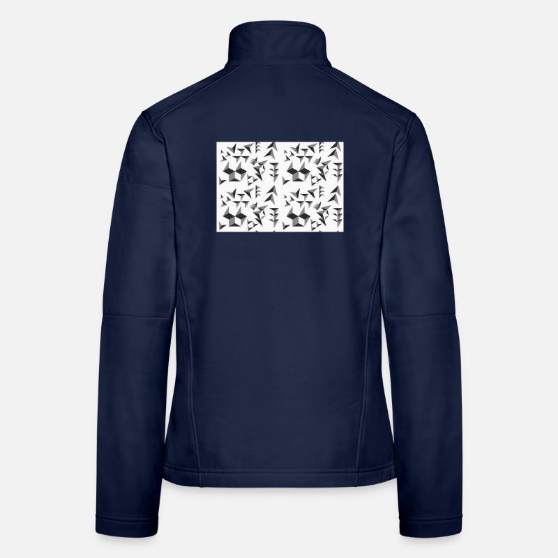 Déco motif pyramides noir et blanc Veste en tissu softshell Femme