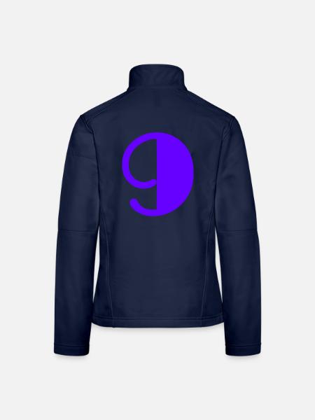 9. 9 JAHRE. 9. JAHRESTAG. GEBURTSTAG 9 JAHRE. 9 - Frauen Softshelljacke - Navy - Hinten