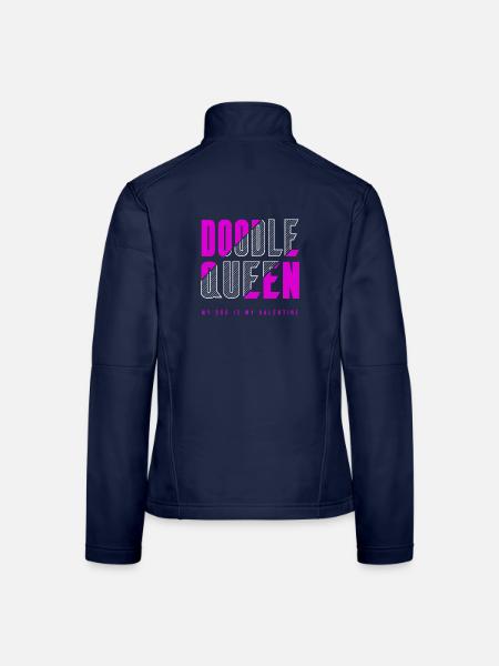 Doodle Königin - Frauen Softshelljacke - Navy - Hinten