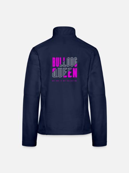 Bulldog Königin - Frauen Softshelljacke - Navy - Hinten