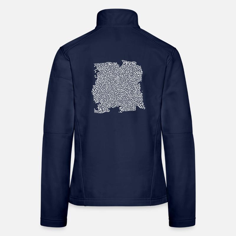 turing pattern white - worm Women's Softshell Jacket
