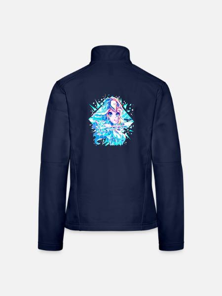 Anime Reine des neiges Princesse des glaces - Veste en tissu softshell Femme - bleu marine - Dos