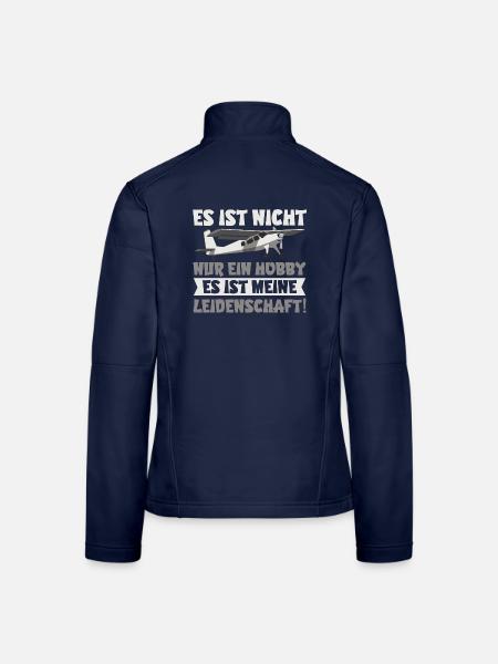 Flugzeugmodellbauer Modellflug Hobby Geschenk - Frauen Softshelljacke - Navy - Hinten