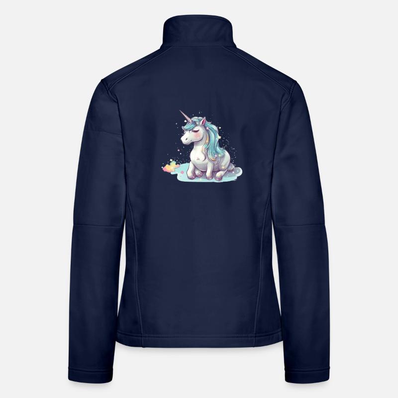 Liegendes Einhorn - Frauen Softshelljacke - Navy