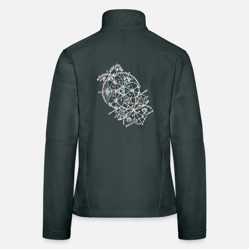 Anaglyph Geometric Orbit Women's Softshell Jacket