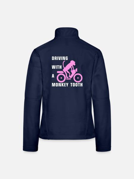 Driving with a monkey tooth - Affenzahn - Frauen Softshelljacke - Navy - Hinten
