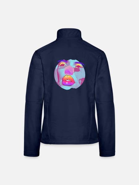 Pop Art helle Collage - Frauen Softshelljacke - Navy
