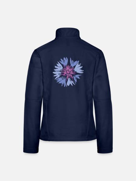 Wiesenblume Wildblumen Natur Wiese Blumenbeet - Frauen Softshelljacke - Navy - Hinten