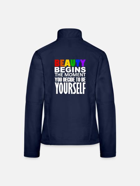 LGBTQIA+ - Veste en tissu softshell Femme - bleu marine - Dos