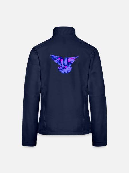 Taube blau - Frauen Softshelljacke - Navy - Hinten