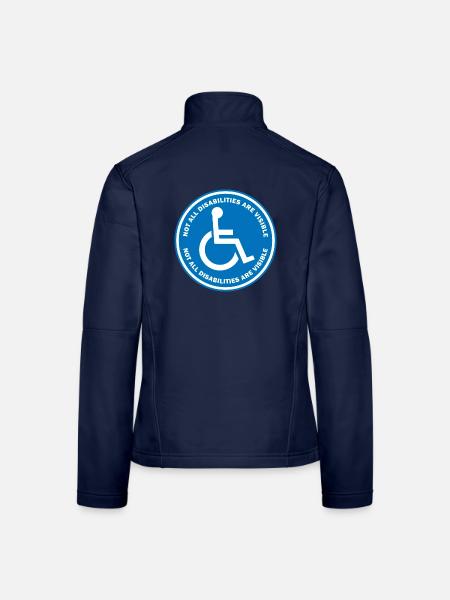 Nicht alle Behinderungen sind sichtbar - Frauen Softshelljacke - Navy - Hinten