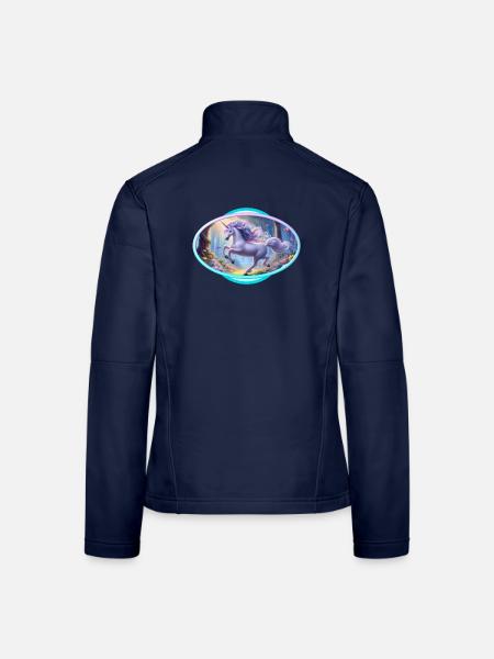Zartes Einhorn im Magischen Wald - Frauen Softshelljacke - Navy