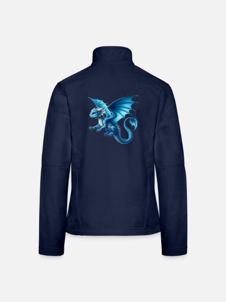 Drache - Frauen Softshelljacke - Navy - Hinten