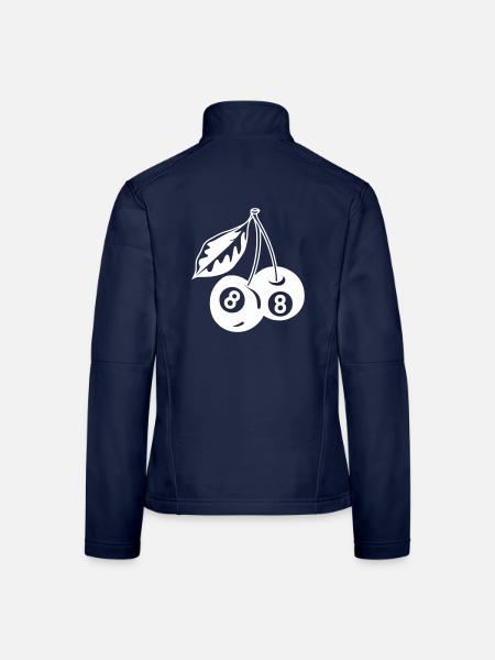 Cerises à 8 boules minimalistes et créatives - Veste en tissu softshell Femme - bleu marine - Dos