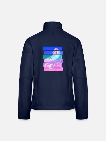 Rollschuh - Frauen Softshelljacke - Navy - Hinten