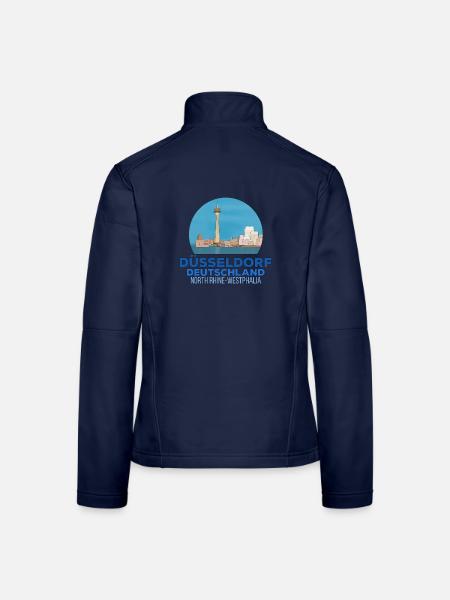 Düsseldorf, Nordrhein-Westfalen, Deutschland - Frauen Softshelljacke - Navy - Hinten