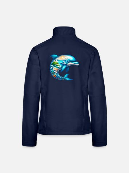 Delfin - Frauen Softshelljacke - Navy - Hinten