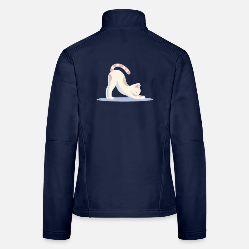 chat mignon dans une pose d’étirement de yoga classique Veste en tissu softshell Femme