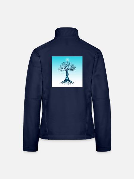 Spiritual Tree - Veste en tissu softshell Femme - bleu marine - Dos