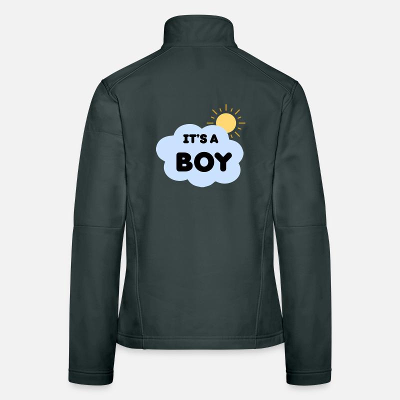 Durchsage Geburtsjunge Cloud Sun, es ist ein Junge Frauen Softshelljacke