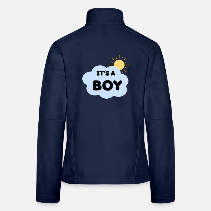Announcement Birth Boy Cloud Sun it's a Boy - Women's Softshell Jacket - navy