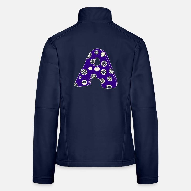 Buchstabe A mit Charakter in blau Frauen Softshelljacke