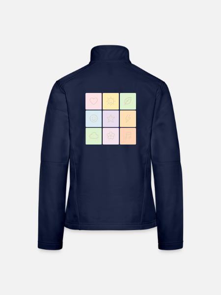 Ambiance Bento Pastel - Veste en tissu softshell Femme - bleu marine - Dos
